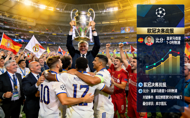 欧冠决赛赛后庆祝和战报分析画面